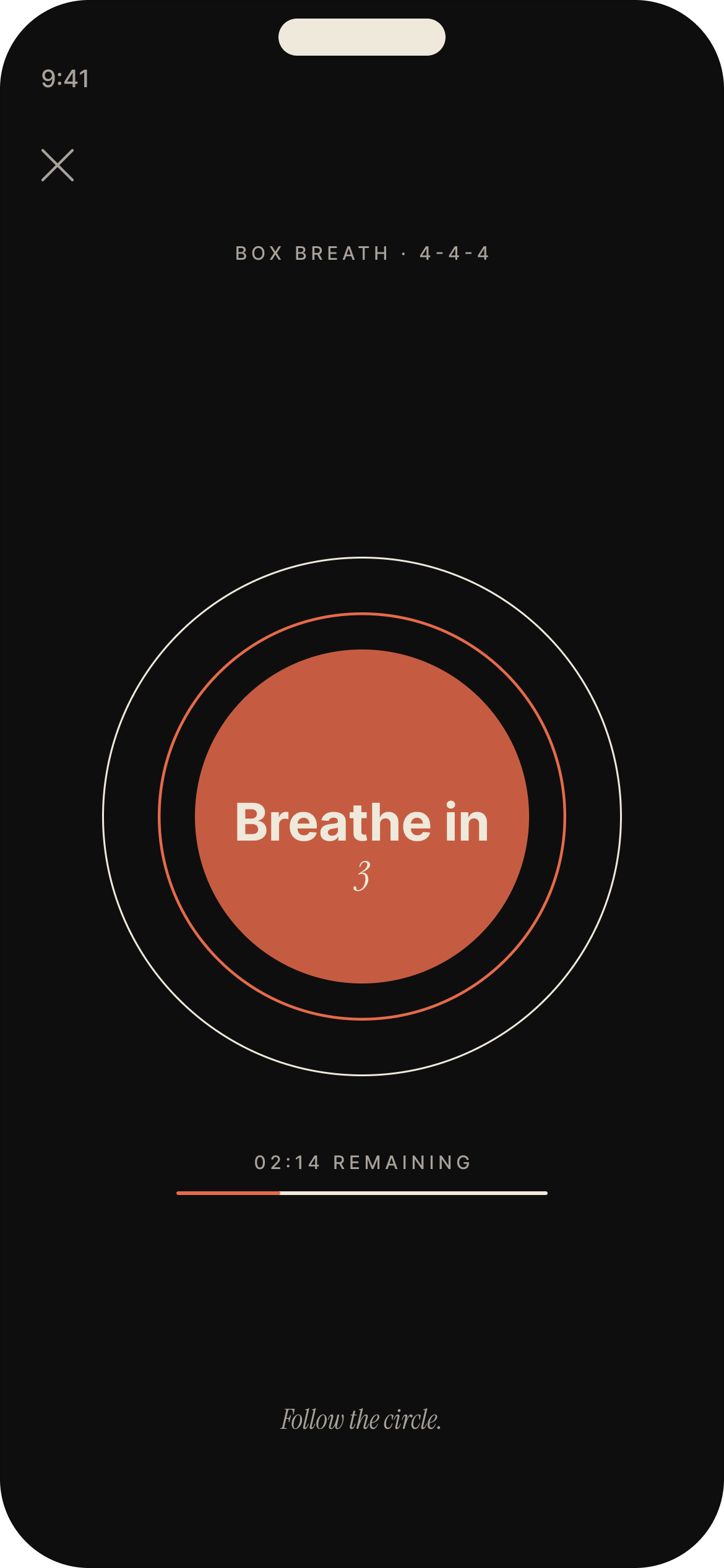 Breathwork screen