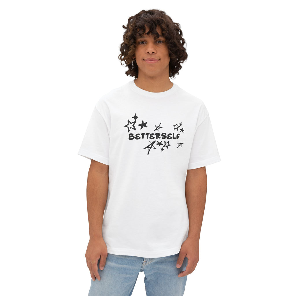 betterself star logo "smile shawty" monkey graphic oversized tee