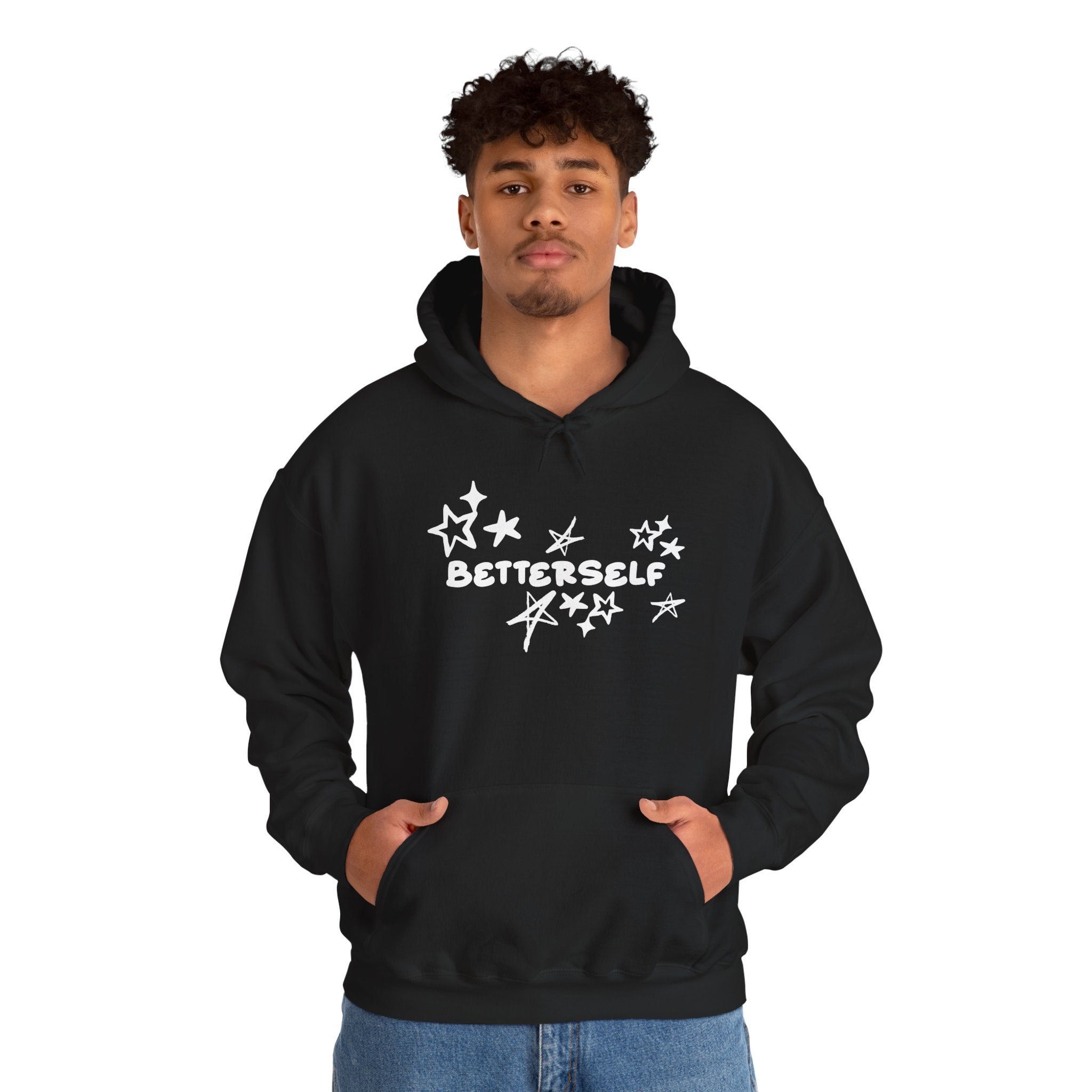 betterself star logo "smile shawty" monkey graphic hoodie