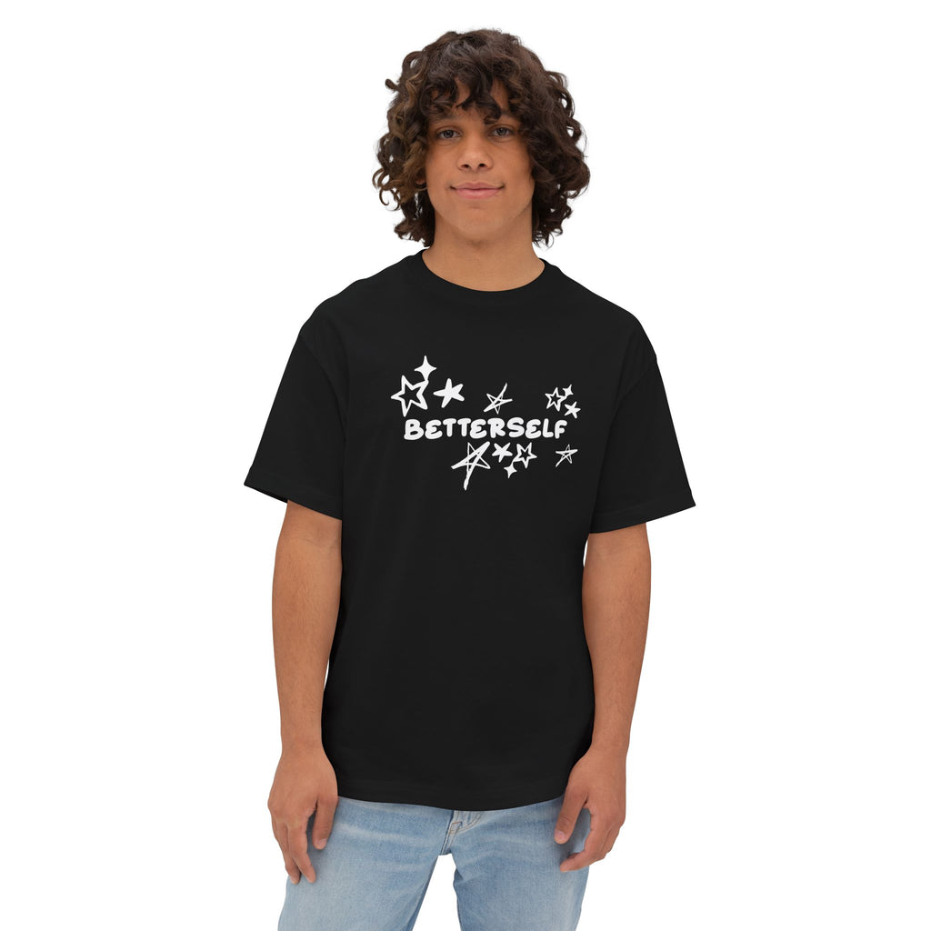 betterself star logo "smile shawty" monkey graphic oversized tee